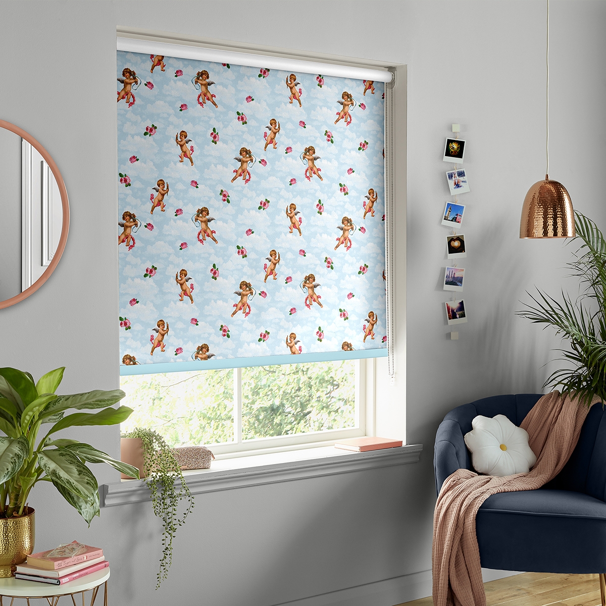 Product photograph of Skinny Dip Cherubs Sky Roller Blind from Choice Furniture Superstore.